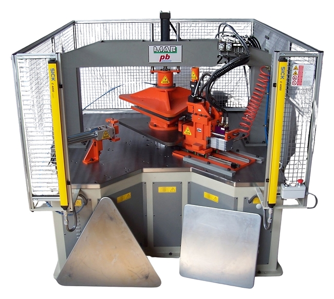 R5-P cam-driven edge folding machine with template for box-edged road signs