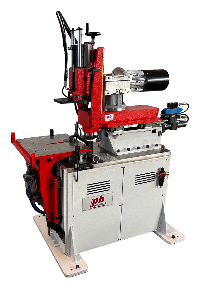 PB Engineering RCM 34 trimming beading machine with motor-driven blades, no workpiece holder required